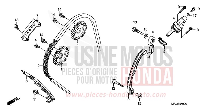 NOCKENWELLENKETTE/SPANNVORRICHTUNG von CBR600RR ABS PEARL SUNBEAM WHITE (NHA66H) von 2010